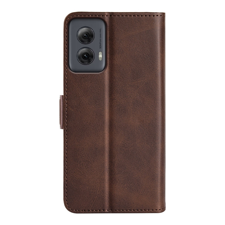 For Motorola Moto G Power 5G 2024 Dual-side Magnetic Buckle Horizontal Flip Leather Phone Case(Brown) - Motorola Cases by PMC Jewellery | Online Shopping South Africa | PMC Jewellery | Buy Now Pay Later Mobicred