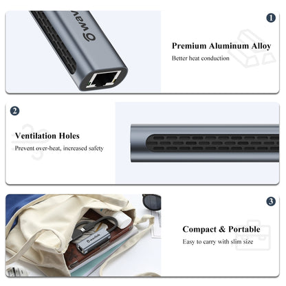 Wavlink NWU330GCA Gigabit Ethernet Adapter Type-C to 2.5 Network Card RJ45 LAN USB3.0 Converter - USB HUB by WAVLINK | Online Shopping South Africa | PMC Jewellery | Buy Now Pay Later Mobicred