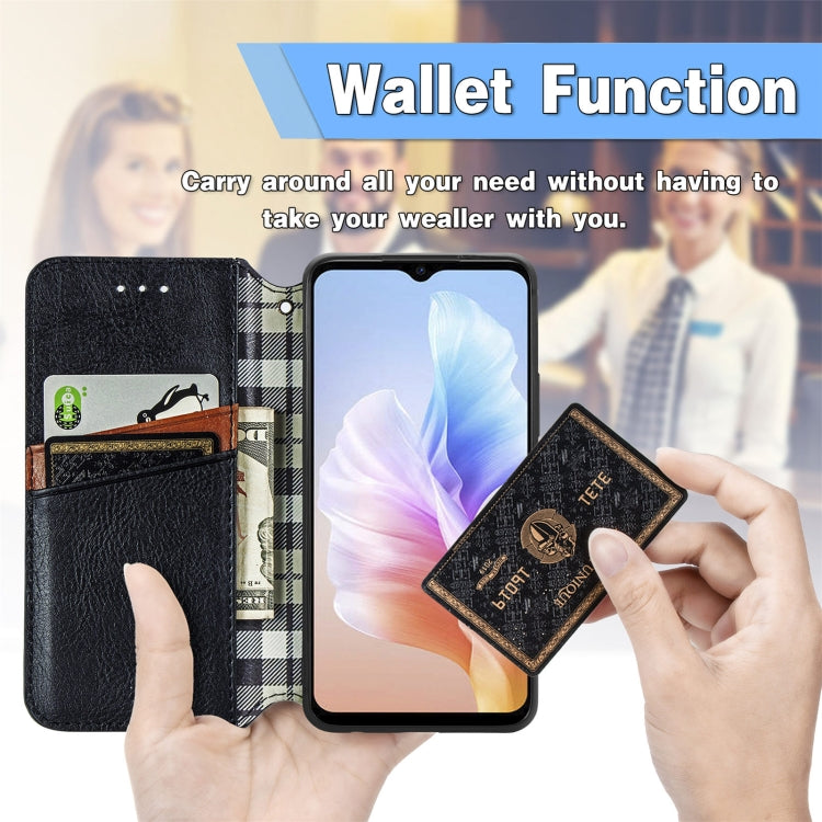 For DOOGEE X98 Pro / X98 Cubic Grid Pressed Magnetic Leather Phone Case(Grey) - free shipping - PMC TechLife - Order now!