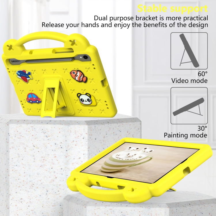 For Samsung Galaxy Tab S9 X710/X716B Handle Kickstand Children EVA Shockproof Tablet Case(Yellow) - Galaxy Tab S9 Cases by PMC Jewellery | Online Shopping South Africa | PMC Jewellery | Buy Now Pay Later Mobicred