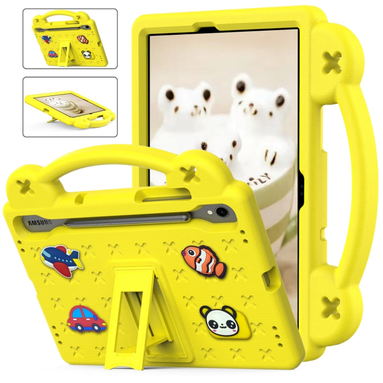 For Samsung Galaxy Tab S9 FE / X510N Handle Kickstand Children EVA Shockproof Tablet Case(Yellow) - Galaxy Tab S9 FE by PMC Jewellery | Online Shopping South Africa | PMC Jewellery | Buy Now Pay Later Mobicred