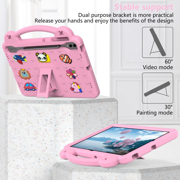 For Samsung Galaxy Tab S9 FE+ 12.4 X610N Handle Kickstand Children EVA Shockproof Tablet Case(Pink) - Galaxy Tab S9 FE+ by PMC Jewellery | Online Shopping South Africa | PMC Jewellery