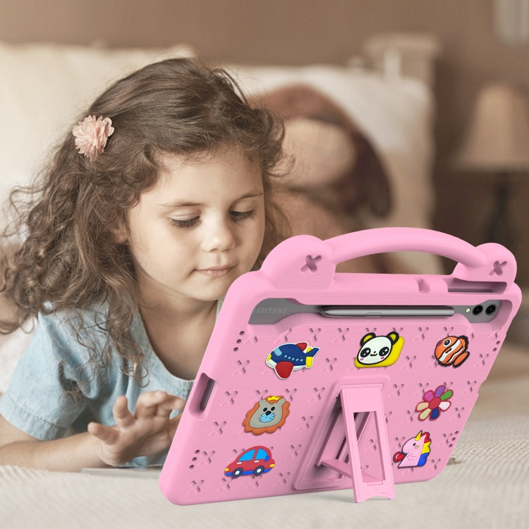 For Samsung Galaxy Tab S9 FE+ 12.4 X610N Handle Kickstand Children EVA Shockproof Tablet Case(Pink) - Galaxy Tab S9 FE+ by PMC Jewellery | Online Shopping South Africa | PMC Jewellery