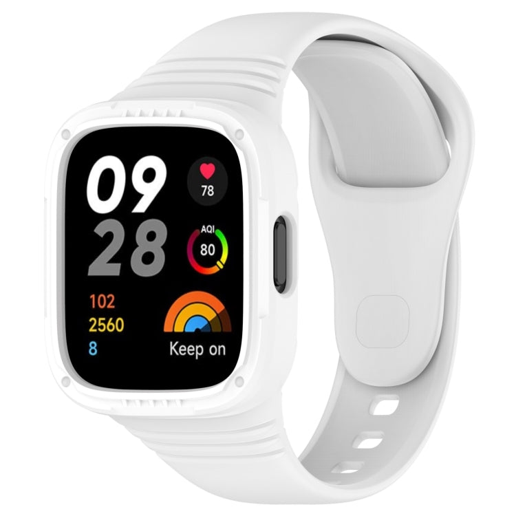 For Redmi Watch 3 Integrated Fully Enclosed Silicone Watch Band(White) - Watch Bands by PMC TechLife | Online Shopping South Africa | PMC TechLife | Buy Now Pay Later Mobicred
