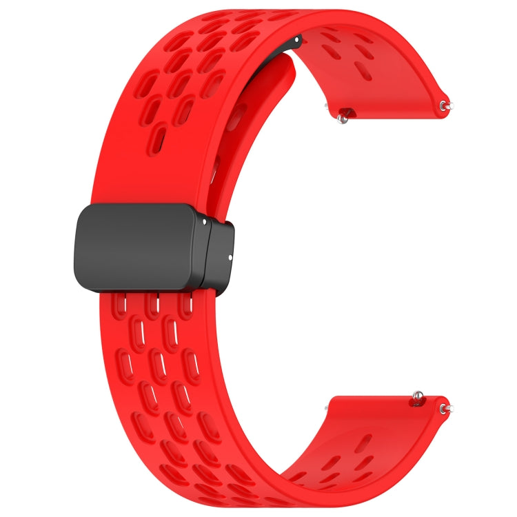 For Garmin Forerunner 55 20mm Folding Magnetic Clasp Silicone Watch Band(Red) - Watch Bands by PMC Jewellery | Online Shopping South Africa | PMC Jewellery