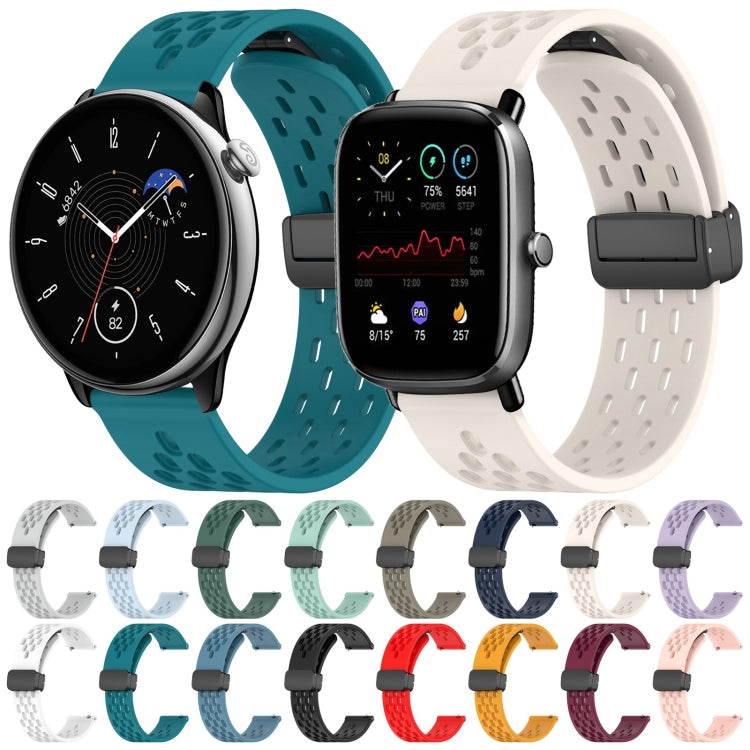 For Amazfit GTS 4 Mini 20mm Folding Magnetic Clasp Silicone Watch Band(Starlight) - Watch Bands by PMC TechLife | Online Shopping South Africa | PMC TechLife