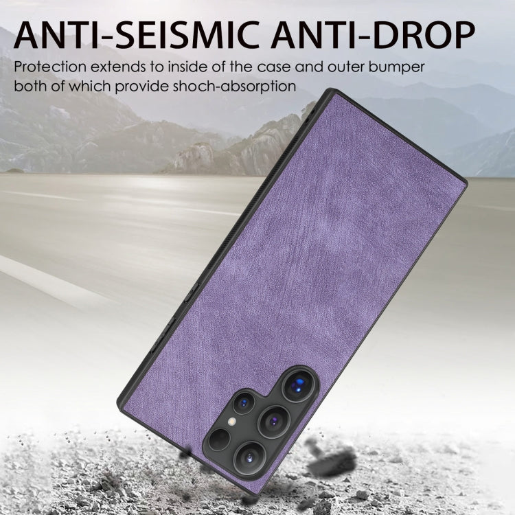 For Samsung Galaxy S25 Ultra 5G Vintage Leather PC Back Cover Phone Case(Purple) - Galaxy S25 Ultra 5G Cases by PMC Jewellery | Online Shopping South Africa | PMC Jewellery | Buy Now Pay Later Mobicred