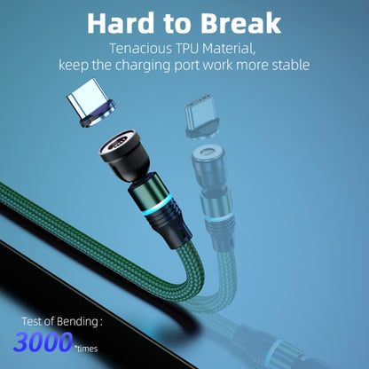 ENKAY 3 in 1 3A USB to Type-C / 8 Pin / Micro USB Magnetic 540 Degrees Rotating Fast Charging Cable, Length:2m(Green) - Charging Cable & Head by ENKAY | Online Shopping South Africa | PMC Jewellery | Buy Now Pay Later Mobicred