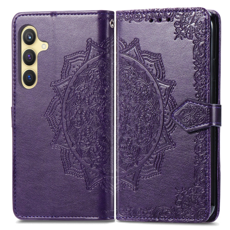 For Samsung Galaxy S25+ 5G Mandala Flower Embossed Leather Phone Case(Purple) - Galaxy S25+ 5G Cases by PMC Jewellery | Online Shopping South Africa | PMC Jewellery | Buy Now Pay Later Mobicred