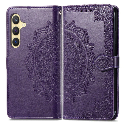 For Samsung Galaxy S25+ 5G Mandala Flower Embossed Leather Phone Case(Purple) - Galaxy S25+ 5G Cases by PMC Jewellery | Online Shopping South Africa | PMC Jewellery | Buy Now Pay Later Mobicred