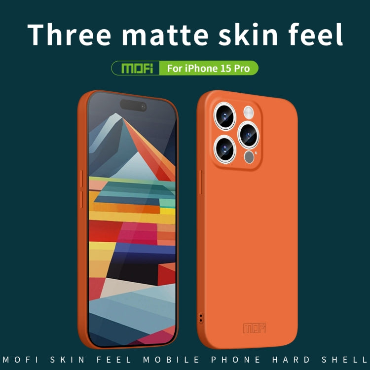 For iPhone 15 Pro MOFI Qin Series Skin Feel All-inclusive Silicone Phone Case(Beige) - iPhone 15 Pro Cases by MOFI | Online Shopping South Africa | PMC Jewellery