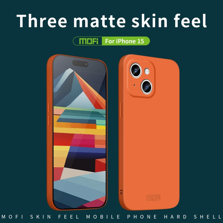 For iPhone 15 MOFI Qin Series Skin Feel All-inclusive Silicone Phone Case(Gray) - iPhone 15 Cases by MOFI | Online Shopping South Africa | PMC Jewellery