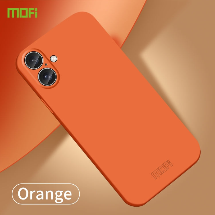 For iPhone 16 Plus MOFI Qin Series Skin Feel All-inclusive PC Phone Case(Orange) - iPhone 16 Plus Cases by MOFI | Online Shopping South Africa | PMC Jewellery | Buy Now Pay Later Mobicred