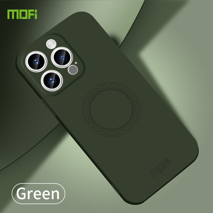 For iPhone 15 Pro Max MOFI Qin Series Magsafe Skin Feel All-inclusive Silicone Phone Case(Green) - iPhone 15 Pro Max Cases by MOFI | Online Shopping South Africa | PMC Jewellery