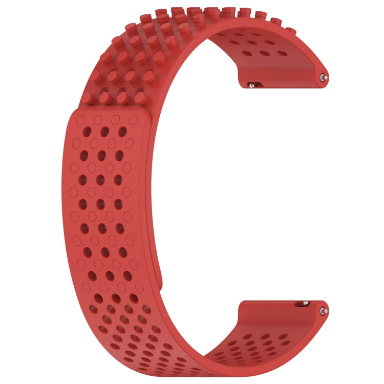 For Garmin Venu 20mm Holes Breathable 3D Dots Silicone Watch Band(Red) - Watch Bands by PMC Jewellery | Online Shopping South Africa | PMC Jewellery