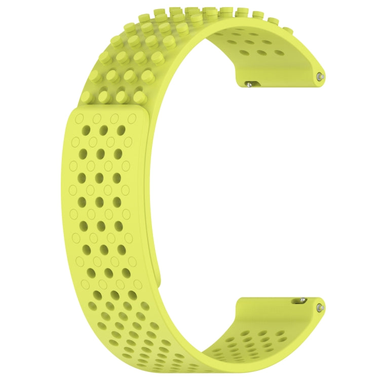 For Garmin Forerunner 245 20mm Holes Breathable 3D Dots Silicone Watch Band(Lime Green) - Watch Bands by PMC Jewellery | Online Shopping South Africa | PMC Jewellery