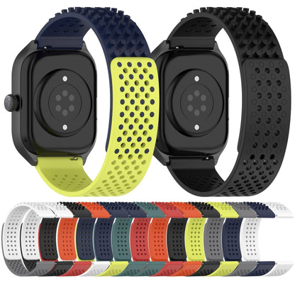 For Garmin Forerunner Sq2 Music 20mm Holes Breathable 3D Dots Silicone Watch Band(Lime Green) - Watch Bands by PMC Jewellery | Online Shopping South Africa | PMC Jewellery