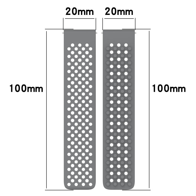 For Garmin VivoMove Style 20mm Holes Breathable 3D Dots Silicone Watch Band(White+Black) - Watch Bands by PMC Jewellery | Online Shopping South Africa | PMC Jewellery