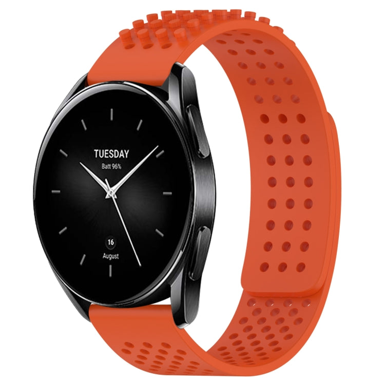 For Xiaomi Watch S2 42mm 22mm Holes Breathable 3D Dots Silicone Watch Band(Orange) - Watch Bands by PMC Jewellery | Online Shopping South Africa | PMC Jewellery