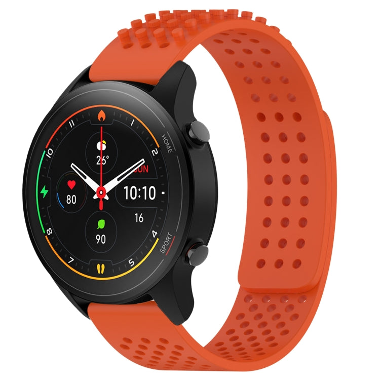 For Xiaomi MI Watch S1 Pro 22mm Holes Breathable 3D Dots Silicone Watch Band(Orange) - Watch Bands by PMC Jewellery | Online Shopping South Africa | PMC Jewellery