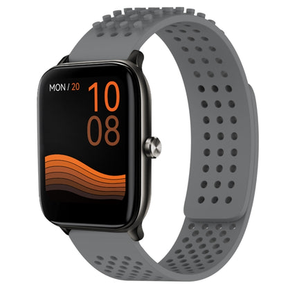 For Xiaomi Haylou GST LS09B 22mm Holes Breathable 3D Dots Silicone Watch Band(Grey) - Watch Bands by PMC Jewellery | Online Shopping South Africa | PMC Jewellery