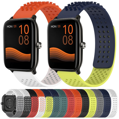 For Xiaomi Haylou RS4 LS12 22mm Holes Breathable 3D Dots Silicone Watch Band(Orange) - Watch Bands by PMC Jewellery | Online Shopping South Africa | PMC Jewellery