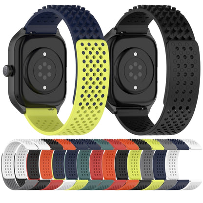 For Xiaomi Watch S2 42mm 22mm Holes Breathable 3D Dots Silicone Watch Band(White+Black) - Watch Bands by PMC Jewellery | Online Shopping South Africa | PMC Jewellery