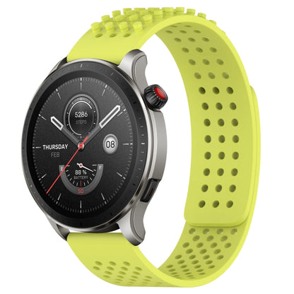 For Amazfit GTR 4 22mm Holes Breathable 3D Dots Silicone Watch Band(Lime Green) - Watch Bands by PMC Jewellery | Online Shopping South Africa | PMC Jewellery