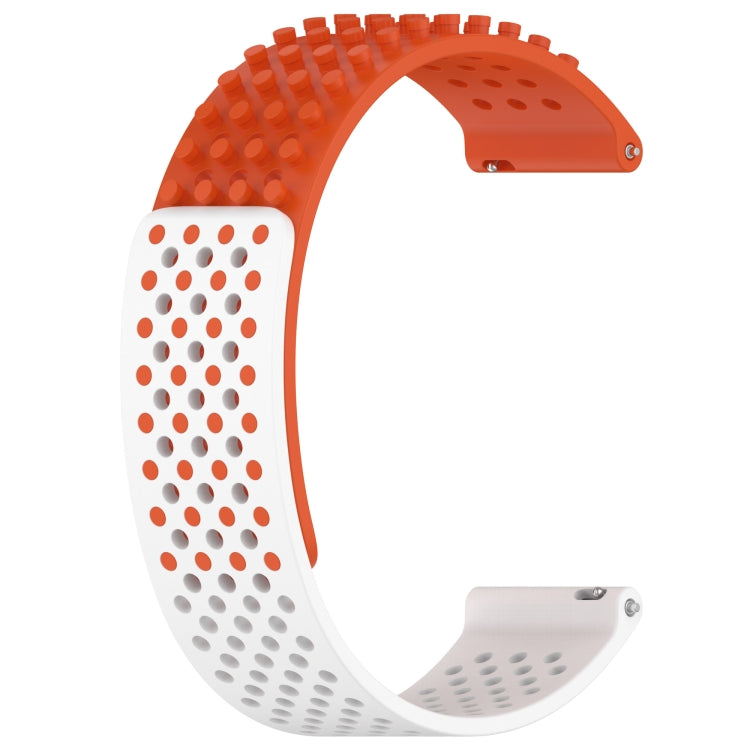 For Amazfit GTR 3 22mm Holes Breathable 3D Dots Silicone Watch Band(Orange+White) - Watch Bands by PMC Jewellery | Online Shopping South Africa | PMC Jewellery