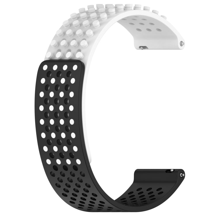 For Amazfit GTR 3 Pro 22mm Holes Breathable 3D Dots Silicone Watch Band(White+Black) - Watch Bands by PMC Jewellery | Online Shopping South Africa | PMC Jewellery