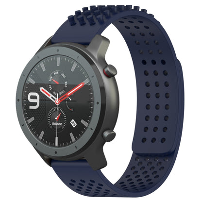 For Amazfit GTR 47mm 22mm Holes Breathable 3D Dots Silicone Watch Band(Midnight Blue) - Watch Bands by PMC Jewellery | Online Shopping South Africa | PMC Jewellery