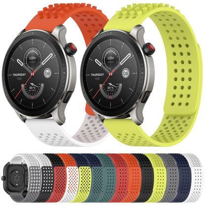 For Amazfit GTR 47mm 22mm Holes Breathable 3D Dots Silicone Watch Band(Black+Red) - Watch Bands by PMC Jewellery | Online Shopping South Africa | PMC Jewellery