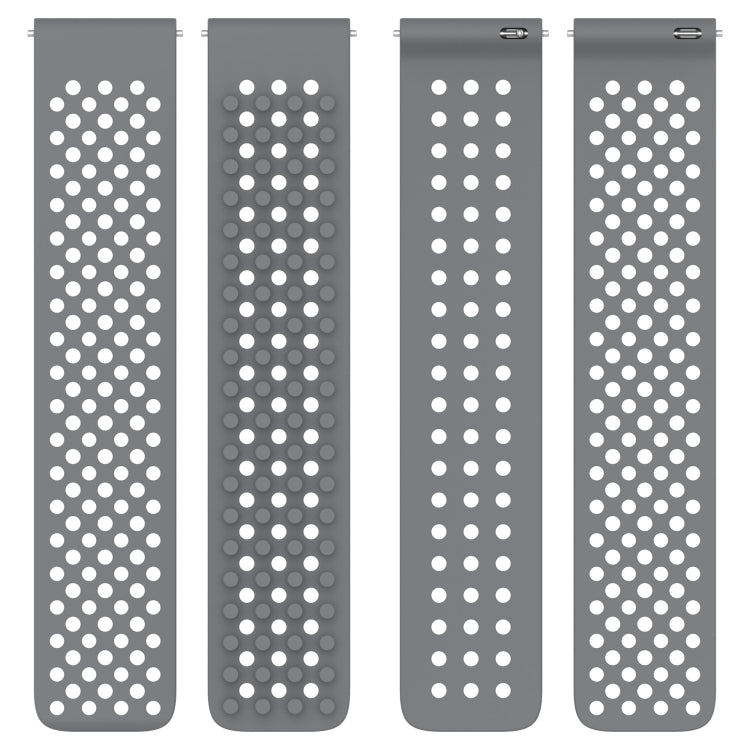 For Amazfit Bip 5 22mm Holes Breathable 3D Dots Silicone Watch Band(White+Black) - Watch Bands by PMC Jewellery | Online Shopping South Africa | PMC Jewellery