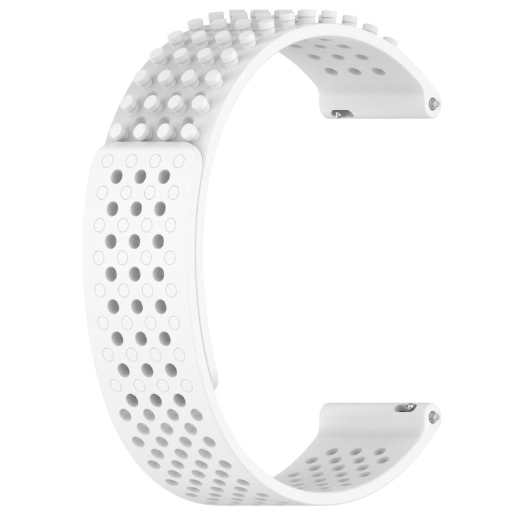 For Garmin Forerunner 265 22mm Holes Breathable 3D Dots Silicone Watch Band(White) - Watch Bands by PMC TechLife | Online Shopping South Africa | PMC TechLife