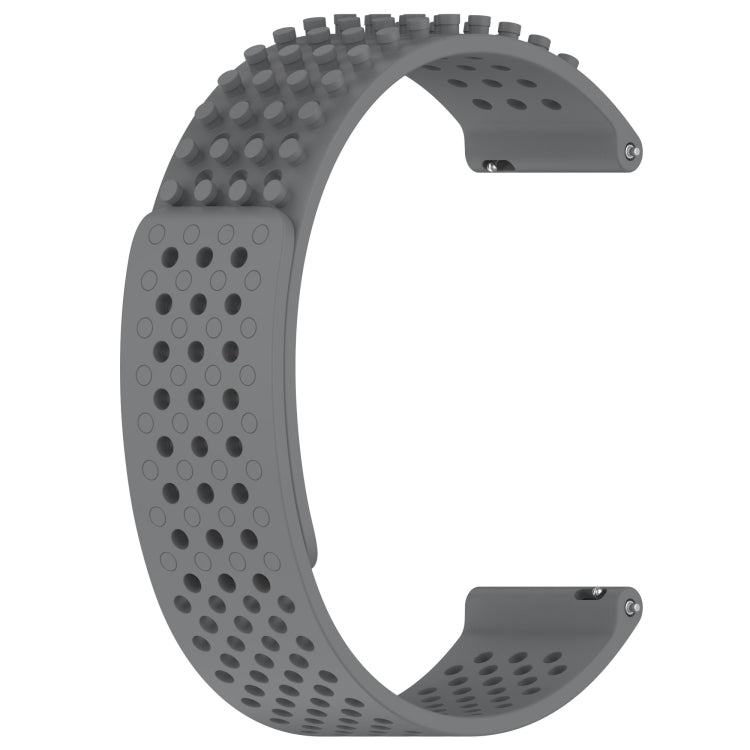 For Garmin Forerunner 265 22mm Holes Breathable 3D Dots Silicone Watch Band(Grey) - Watch Bands by PMC TechLife | Online Shopping South Africa | PMC TechLife