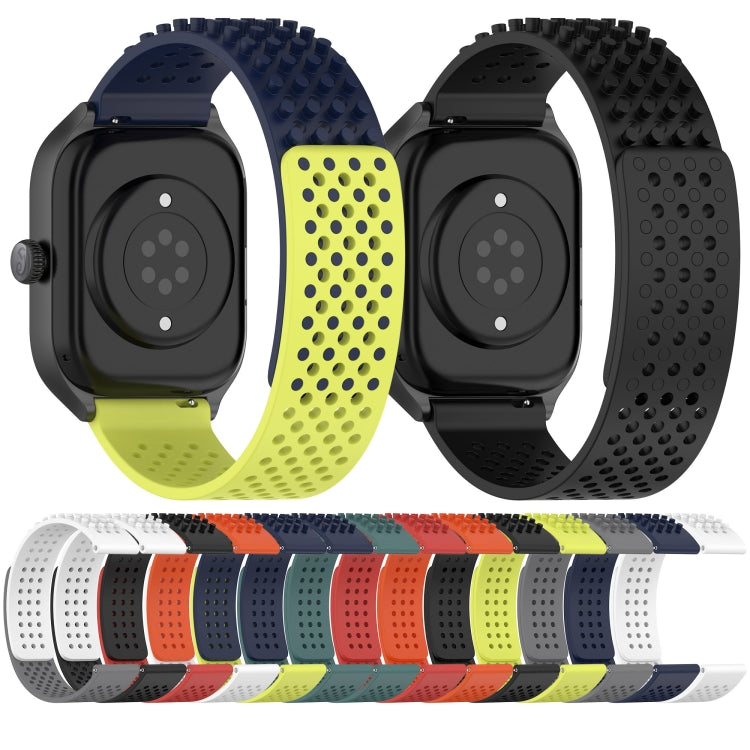 For Garmin Forerunner 265 22mm Holes Breathable 3D Dots Silicone Watch Band(White+Black) - Watch Bands by PMC TechLife | Online Shopping South Africa | PMC TechLife