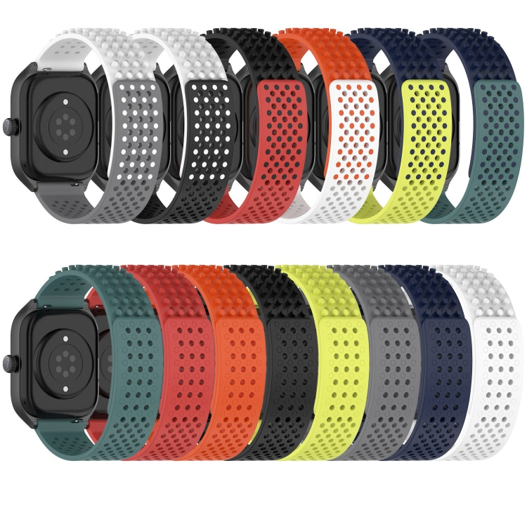 For Garmin Forerunner 255 22mm Holes Breathable 3D Dots Silicone Watch Band(Black+Red) - Watch Bands by PMC TechLife | Online Shopping South Africa | PMC TechLife