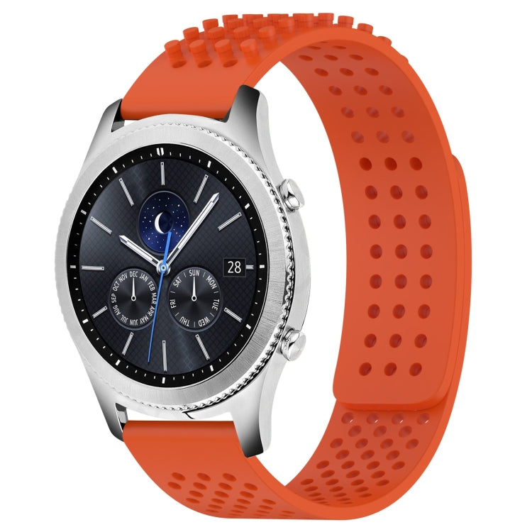 For Samsung Gear S3 Classic 22mm Holes Breathable 3D Dots Silicone Watch Band(Orange) - Watch Bands by PMC Jewellery | Online Shopping South Africa | PMC Jewellery