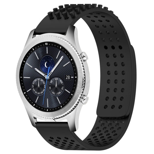 For Samsung Gear S3 Classic 22mm Holes Breathable 3D Dots Silicone Watch Band(Black) - Watch Bands by PMC Jewellery | Online Shopping South Africa | PMC Jewellery