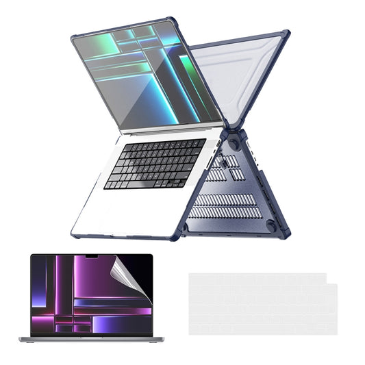 For MacBook Pro 14.2 A2442/A2779 ENKAY Hat-Prince 3 in 1 Protective Bracket Case Cover Hard Shell with TPU Keyboard Film / PET Screen Protector, Version:US(Dark Blue) - MacBook Pro Cases by ENKAY | Online Shopping South Africa | PMC Jewellery | Buy Now Pay Later Mobicred