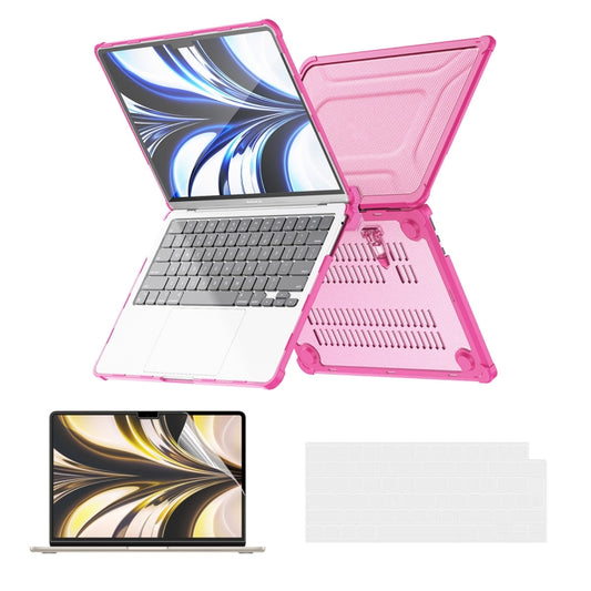 For MacBook Air 13.6 2022/2024  A2681 (M2) / A3113  (M3) A2681 ENKAY Hat-Prince 3 in 1 Protective Bracket Case Cover Hard Shell with TPU Keyboard Film / PET Screen Protector, Version:EU(Pink) - MacBook Air Cases by ENKAY | Online Shopping South Africa | PMC Jewellery | Buy Now Pay Later Mobicred