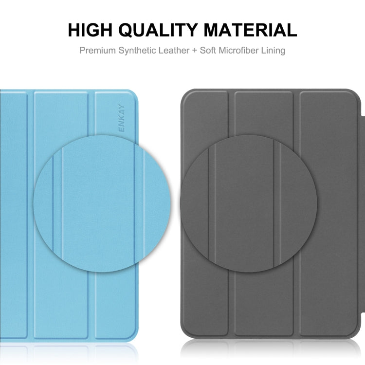 For Redmi Pad SE 11.0 ENKAY Tri-fold Custer Texture Leather Smart Tablet Case(Black) - free shipping - PMc TechLife - Order now!