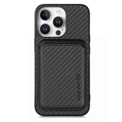 For iPhone 16 Pro Carbon Fiber Leather Card Magsafe Phone Case(Black) - iPhone 16 Pro Cases by PMC Jewellery | Online Shopping South Africa | PMC Jewellery | Buy Now Pay Later Mobicred