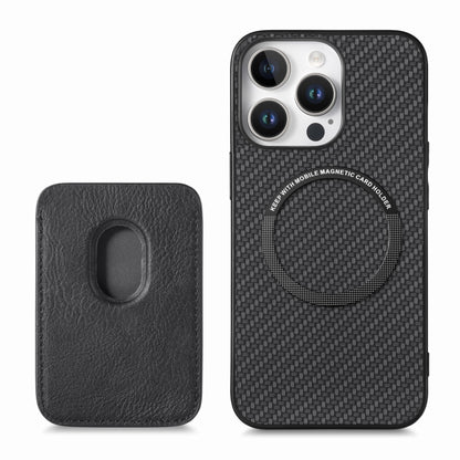 For iPhone 16 Pro Carbon Fiber Leather Card Magsafe Phone Case(Black) - iPhone 16 Pro Cases by PMC Jewellery | Online Shopping South Africa | PMC Jewellery | Buy Now Pay Later Mobicred