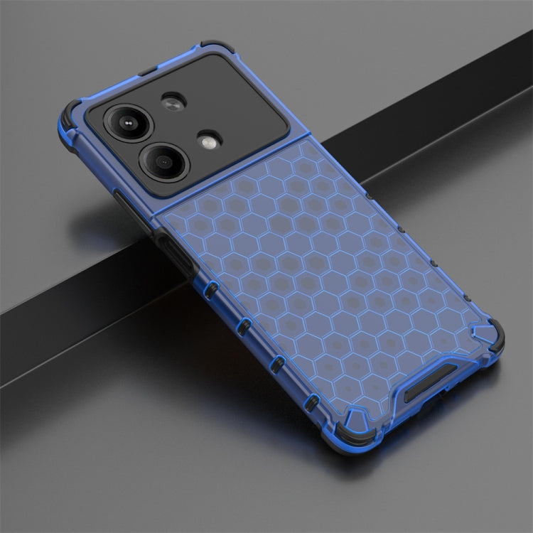 For Redmi Note 13R Pro Shockproof Honeycomb Phone Case(Blue) - Xiaomi Cases by PMC TechLife | Online Shopping South Africa | PMC TechLife | Buy Now Pay Later Mobicred