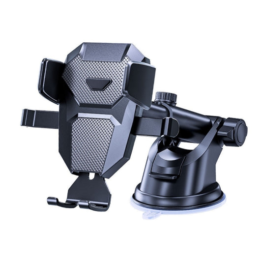 D25+105+K5 Auto Locking Car Phone Clip Telescopic Suction Cup Dashboard Phone Mount Holder(Black) - Car Holders by PMC Jewellery | Online Shopping South Africa | PMC Jewellery | Buy Now Pay Later Mobicred