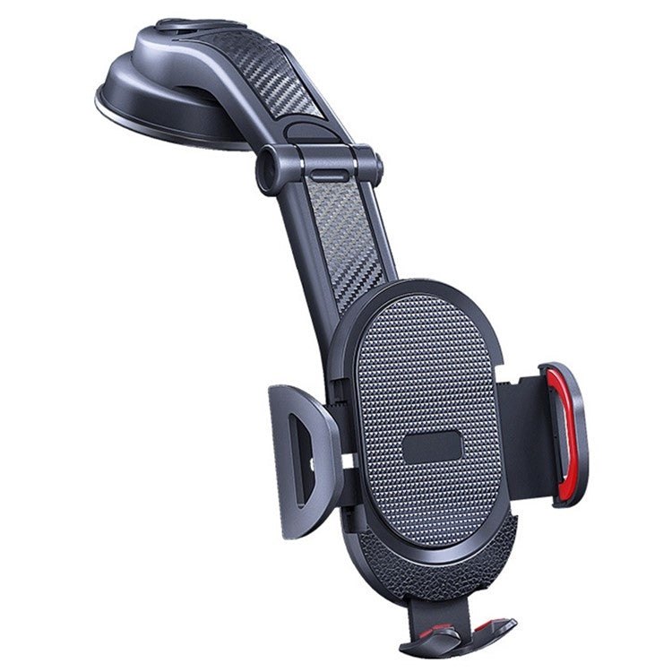 ES33 Car Mobile Phone Holder Bracket Carbon Fiber 360 Degree Rotation Suction Cup Mount(Red) - Car Holders by PMC Jewellery | Online Shopping South Africa | PMC Jewellery | Buy Now Pay Later Mobicred