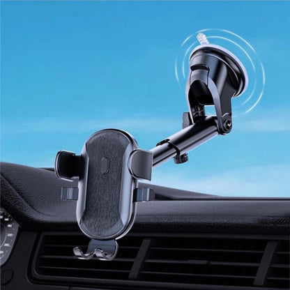 D48+105+K5 Brushed Pattern Car Dashboard Windshield Telescopic Suction Cup Air Vents Phone Mount - Car Holders by PMC Jewellery | Online Shopping South Africa | PMC Jewellery | Buy Now Pay Later Mobicred