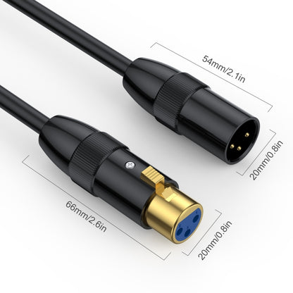 JUNSUNMAY XLR Male to Female Mic Cord 3 Pin Audio Cable Balanced Shielded Cable, Length:3m - Microphone Audio Cable & Connector by JUNSUNMAY | Online Shopping South Africa | PMC Jewellery | Buy Now Pay Later Mobicred