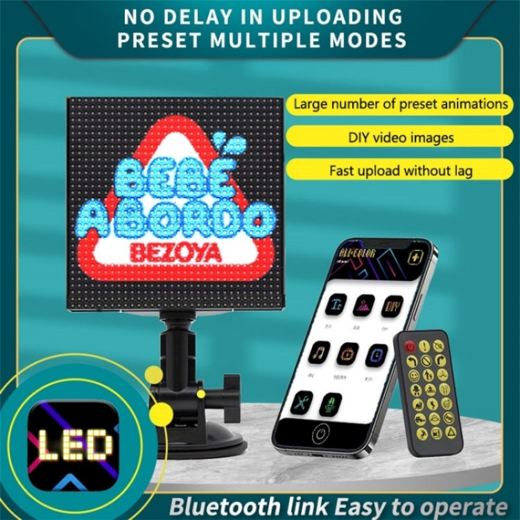 P64L Car Rear Windshield Scrolling Message LED Matrix Panel DIY Text Pattern Expression Screen - Car Monitor by PMC TechLife | Online Shopping South Africa | PMC TechLife | Buy Now Pay Later Mobicred
